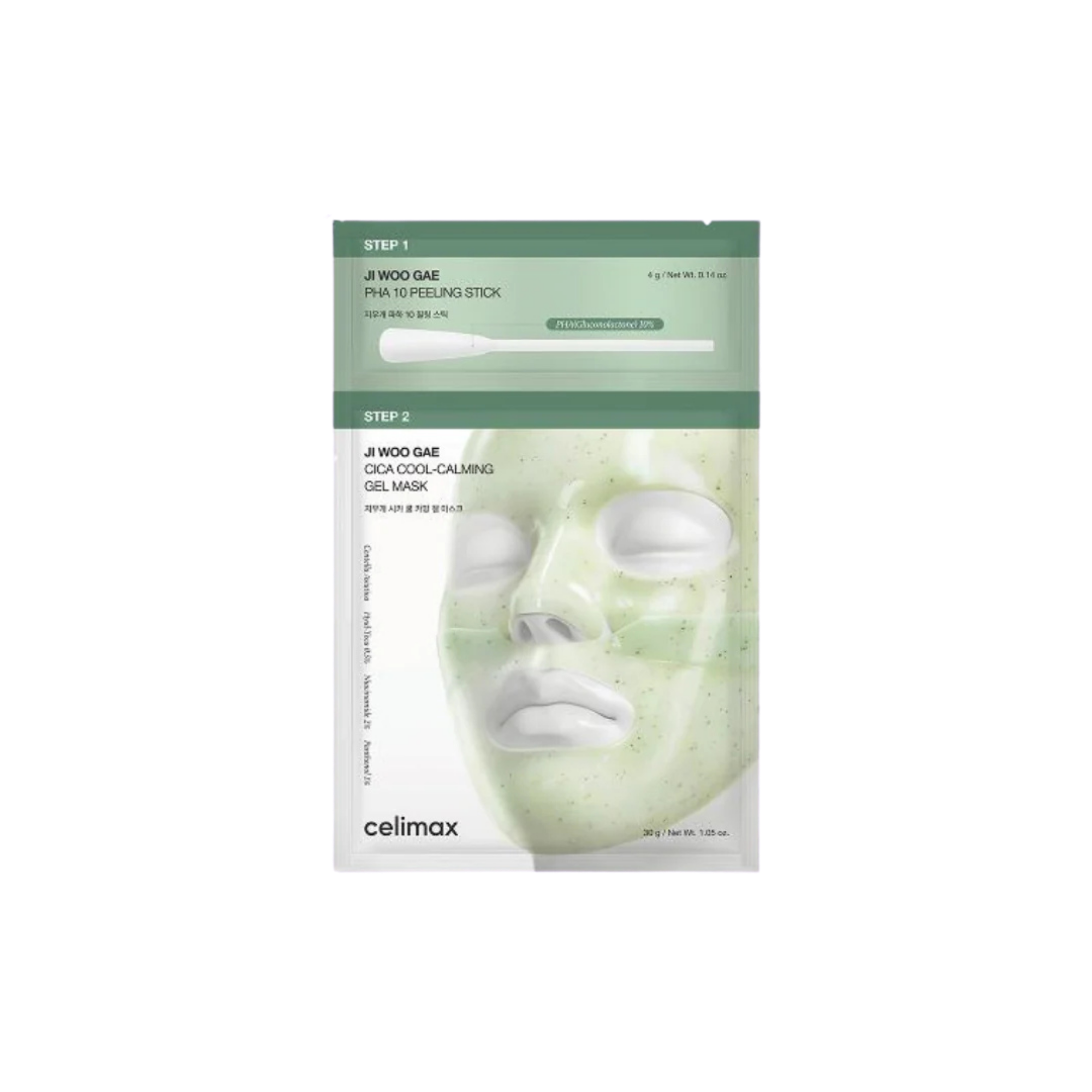 Celimax — Ji Woo Gae Cica PHA Peel 2-Step Gel Mask — 1 pc